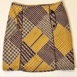 Maeve Velvet Retro style houndstooth skirt sz 6